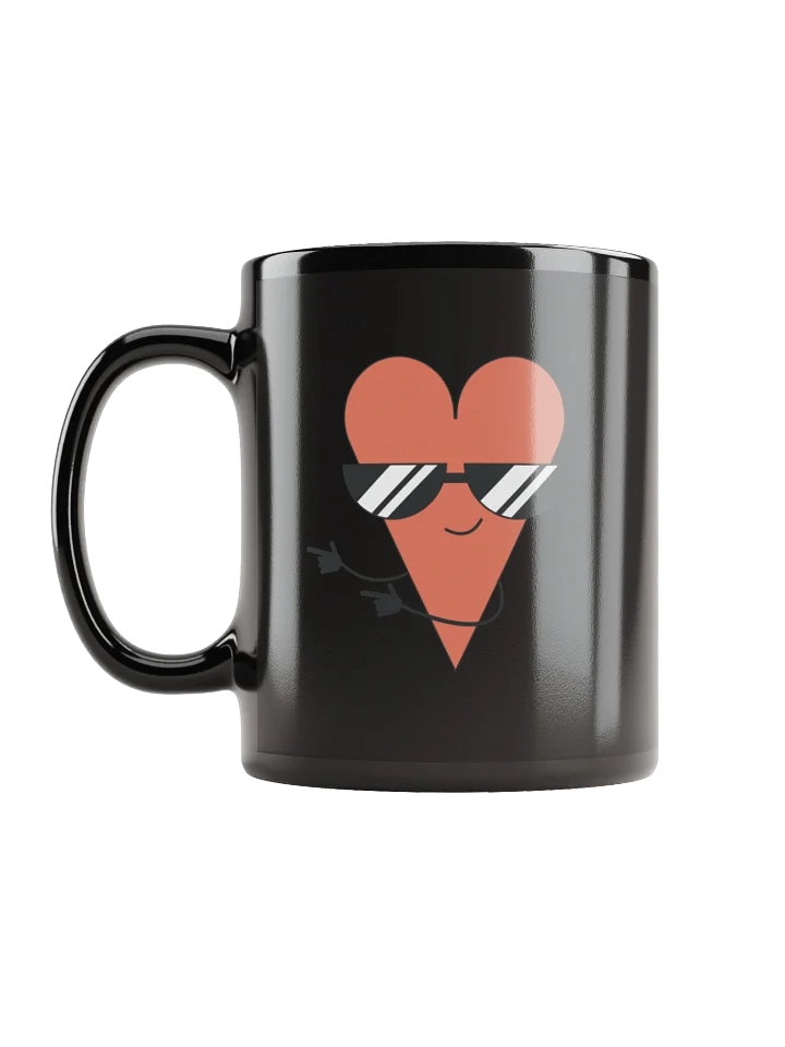 Cool Heart with Sunglasses Black Coffee Mug product image (2)