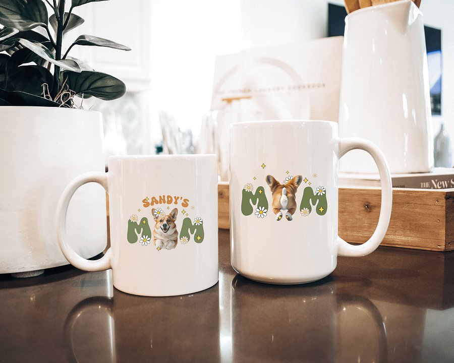 Corgi mom retro white coffee mug product image (3)