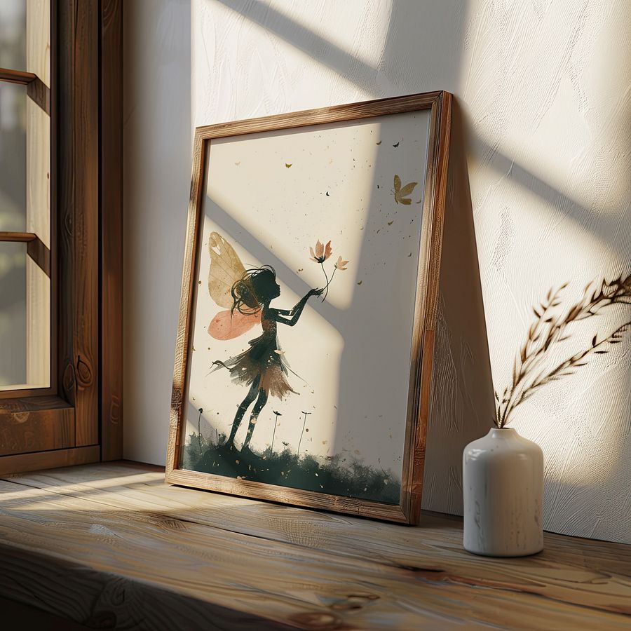 Watercolor Fairy Illustration Whimsical Nursery Art Print product image (5)