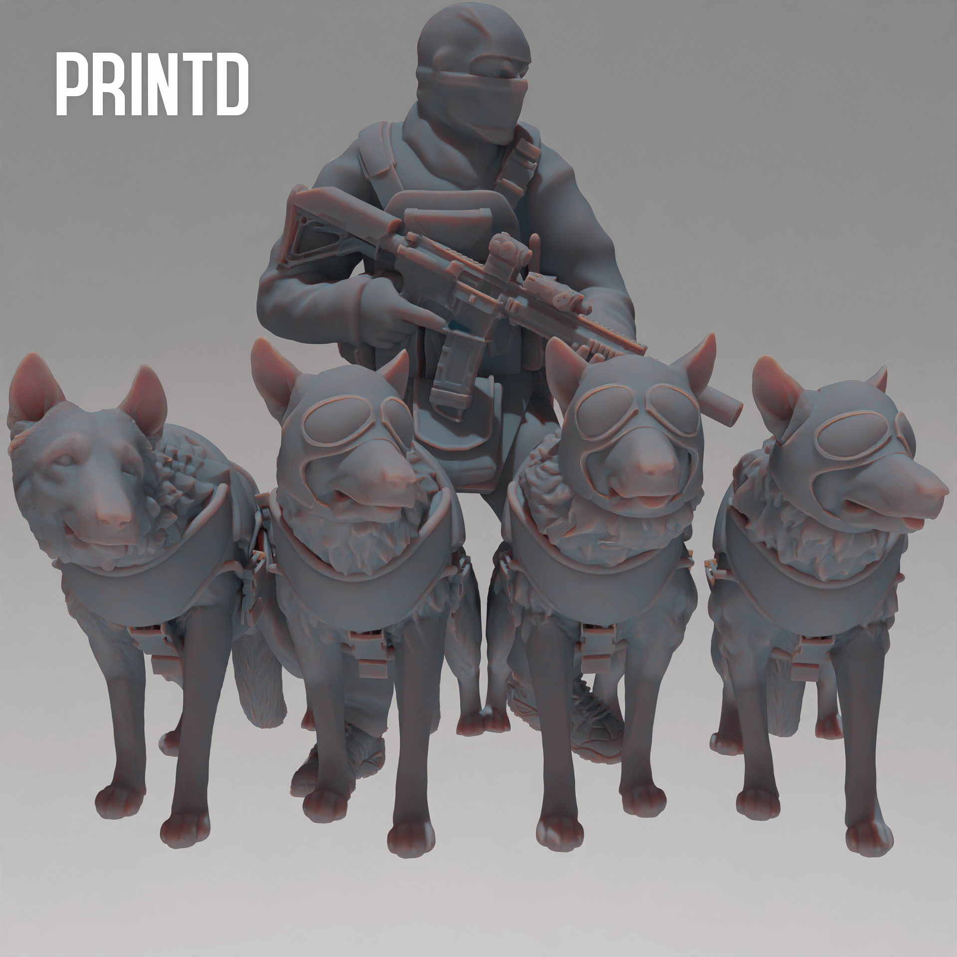 Nairobi Operator with K9 Dog Squad - Modern Warfare Wargame Hobby Resin Scale Models product image (1)