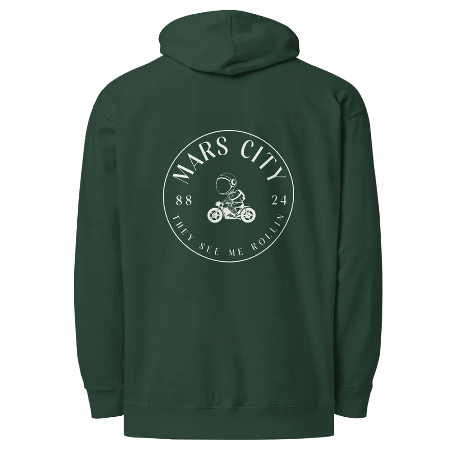 MARS CITY LIFEYSTYLE 8824 WHITE OUTLINE HOODIE IN 3 DARK COLORS product image (7)