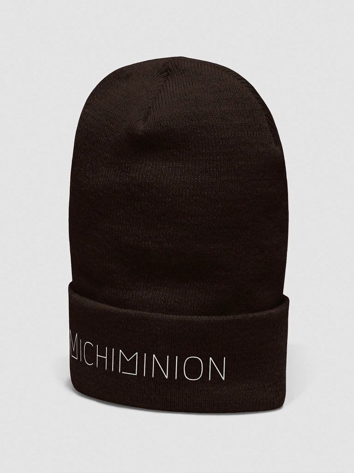 Michiminion White Lettered Cuffed Beanie product image (16)