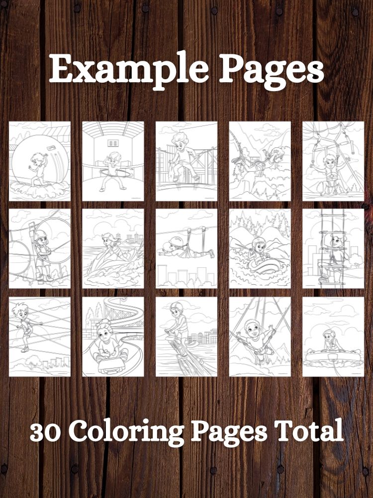 Kids at Outdoor Adventure Camp Printable Coloring Pages product image (2)