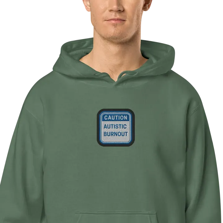 CAUTION: ASD BURNOUT embroidered pigment hoodie (royal bubble design) product image (2)
