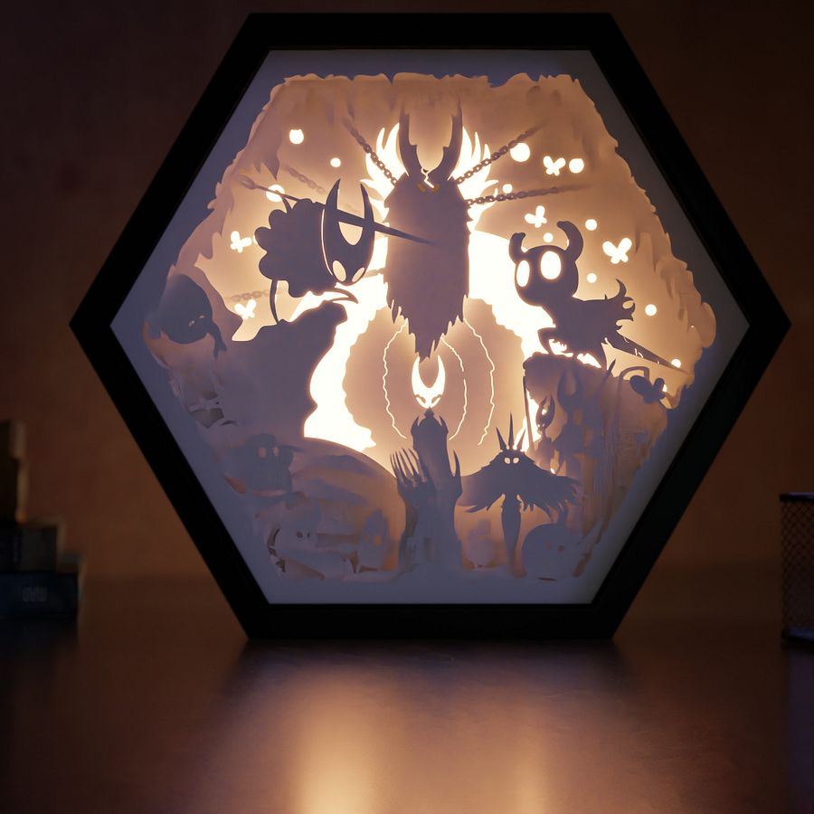 Hollow Knigh Lightbox template 3 in 1 - PDF PNG SVG DXF + Video Tutorial product image (1)