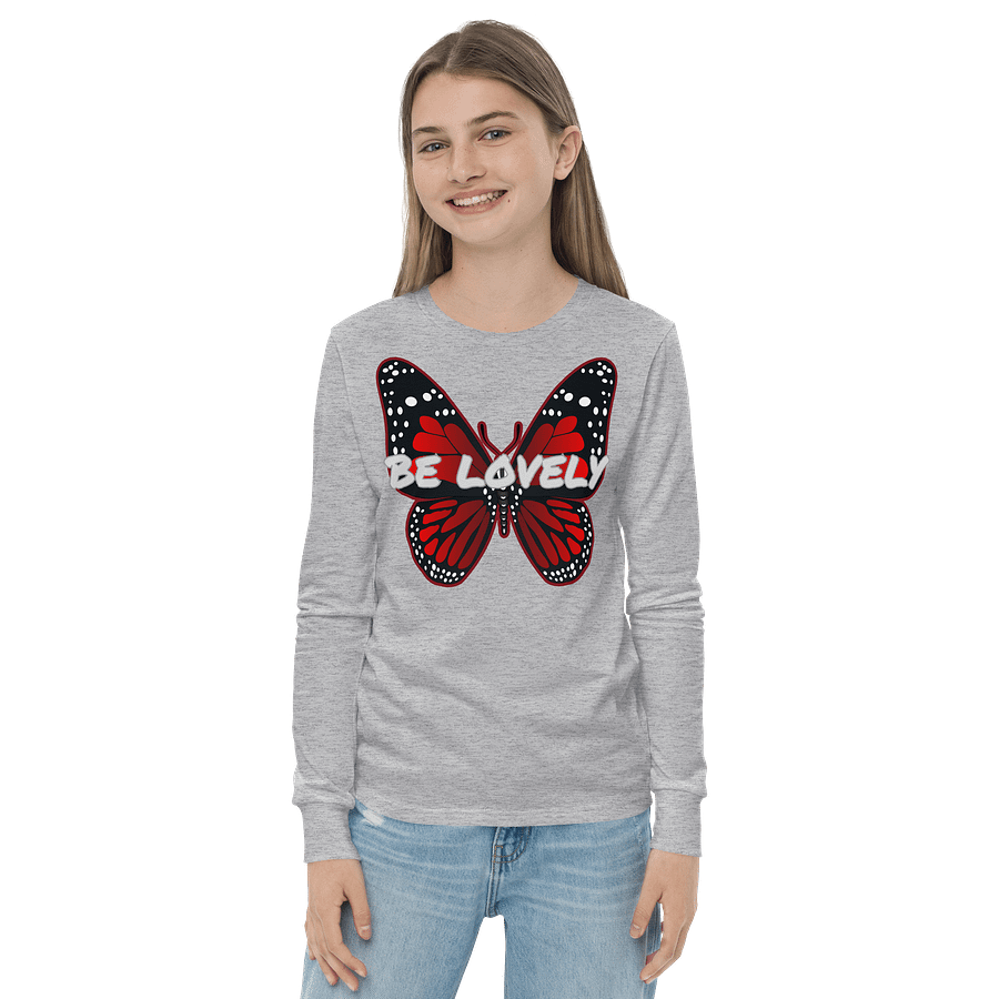 Be Lovely Butterfly Youth Long Sleeve T-Shirt Girl and Boy product image (21)