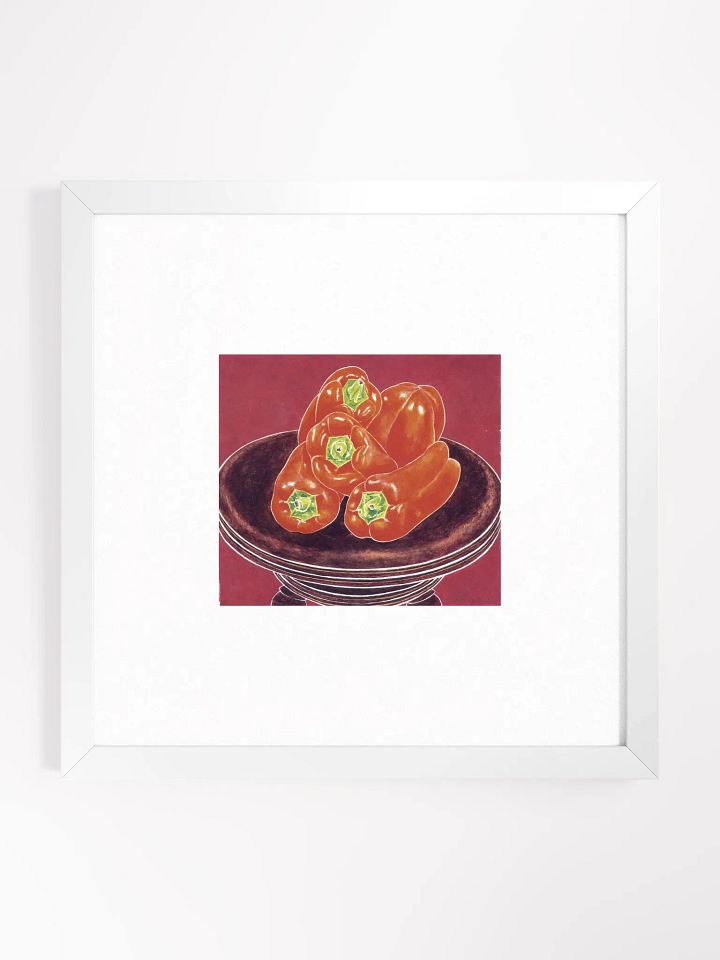 Red Peppers Piano Stool Print Framed product image (9)