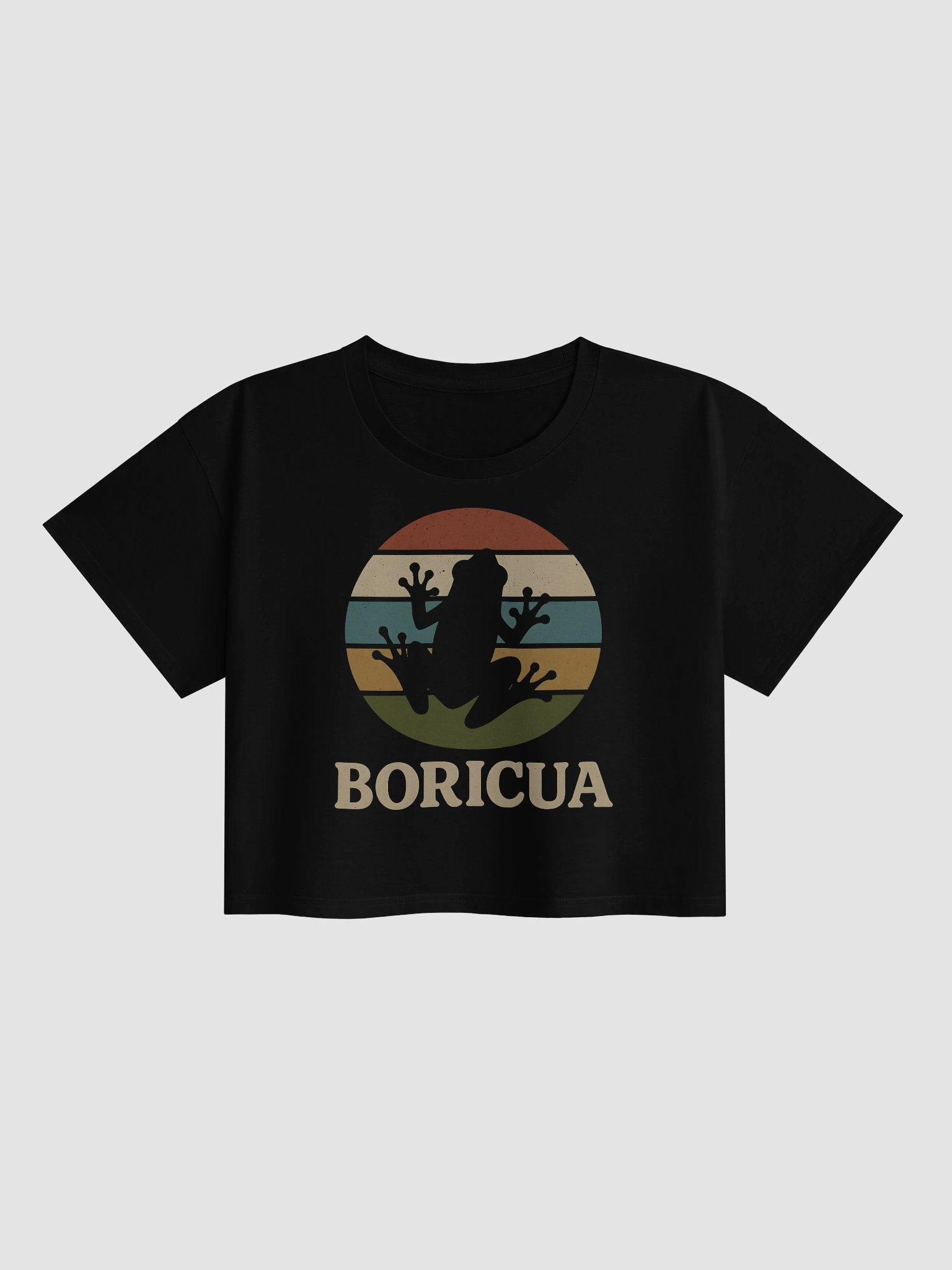 Coquí Boricua Retro Crop Top product image (1)