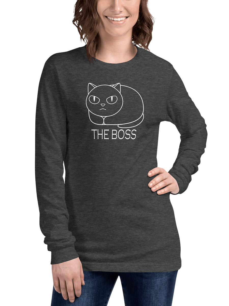 The Boss Unisex Long Sleeve Tee, White Print product image (3)
