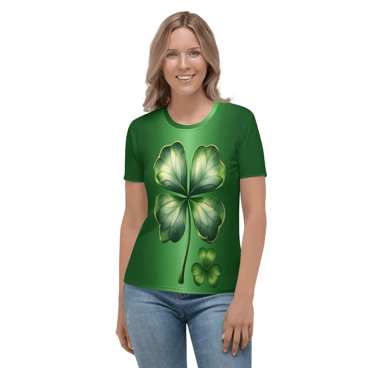 Four Leaf Clover St. Patricks Day All Over Print T-shirt product image (2)
