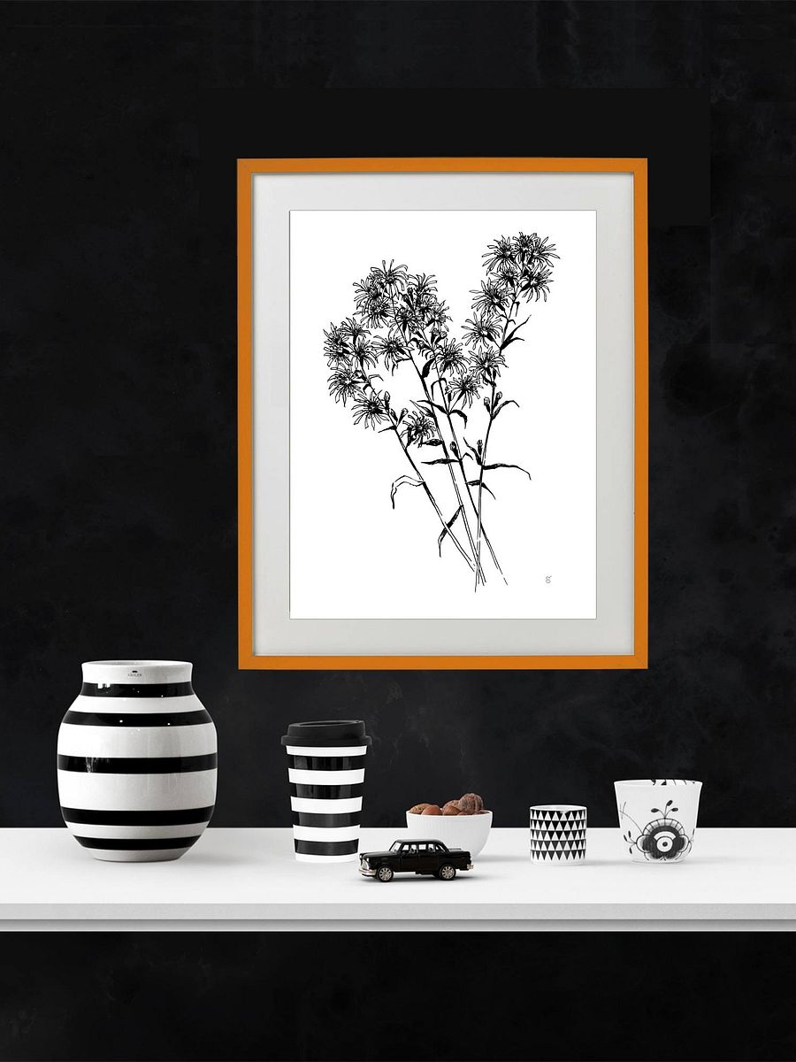 Monochrome Botanical Bliss Poster - Bouquet Flowers product image (22)