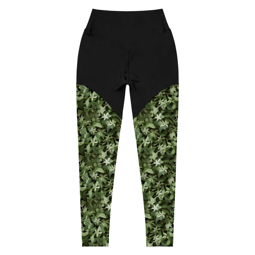 DARK GREEN CAMO PATTERN SPORTS LEGGINGS product image (4)