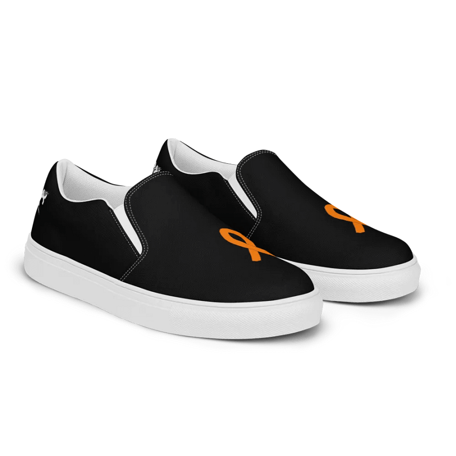 White HApex Gear White Logo - Cancer Awareness Orange Ribbon - Women's Slip-On Canvas Shoes product image (6)