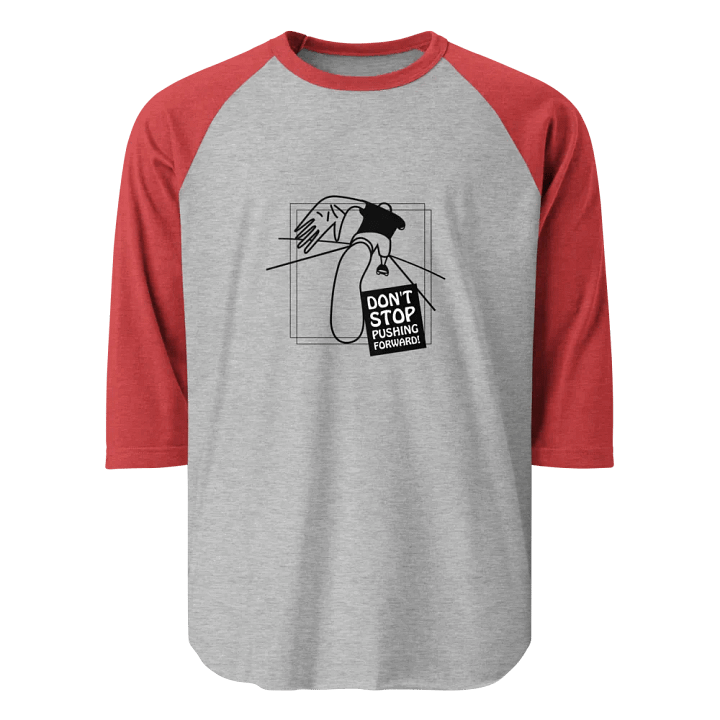 American Style College Raglan Tee - Heather Grey/Heather Red product image (1)
