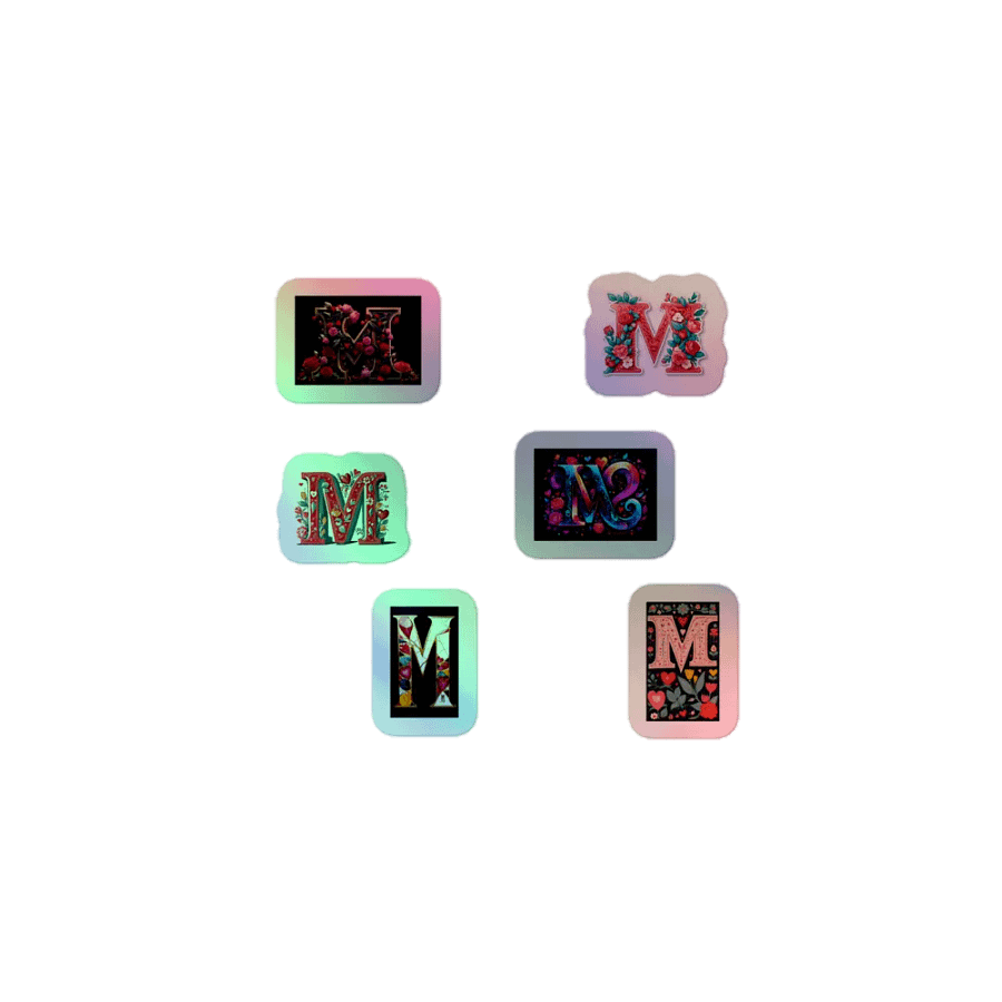 All M's Valentine’s Monogram Holo Sticker Pack product image (1)