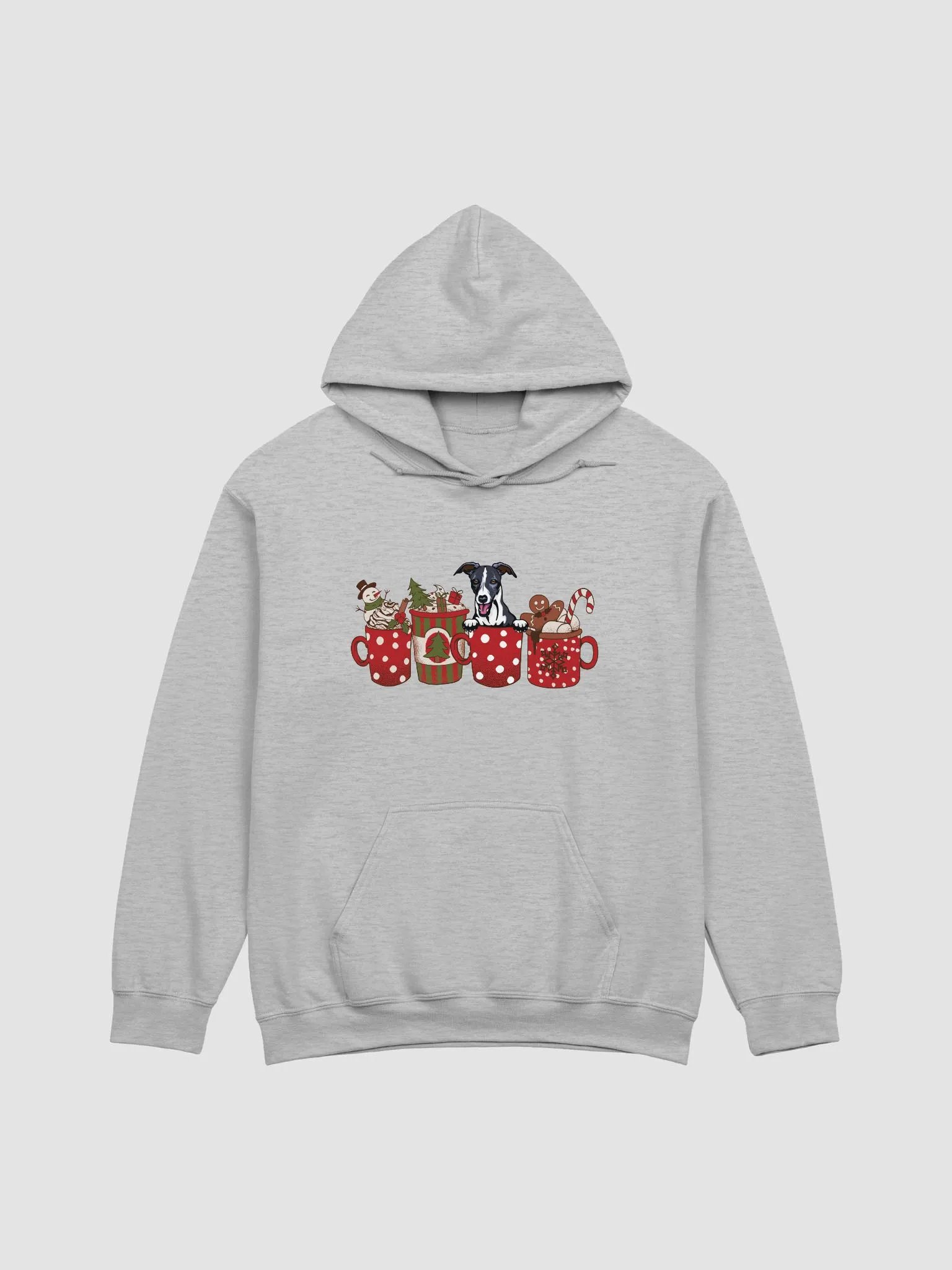 Cute Whippet in a Christmas Cup Hooded Sweatshirt | Funny Christmas Pup in a Cup product image (24)