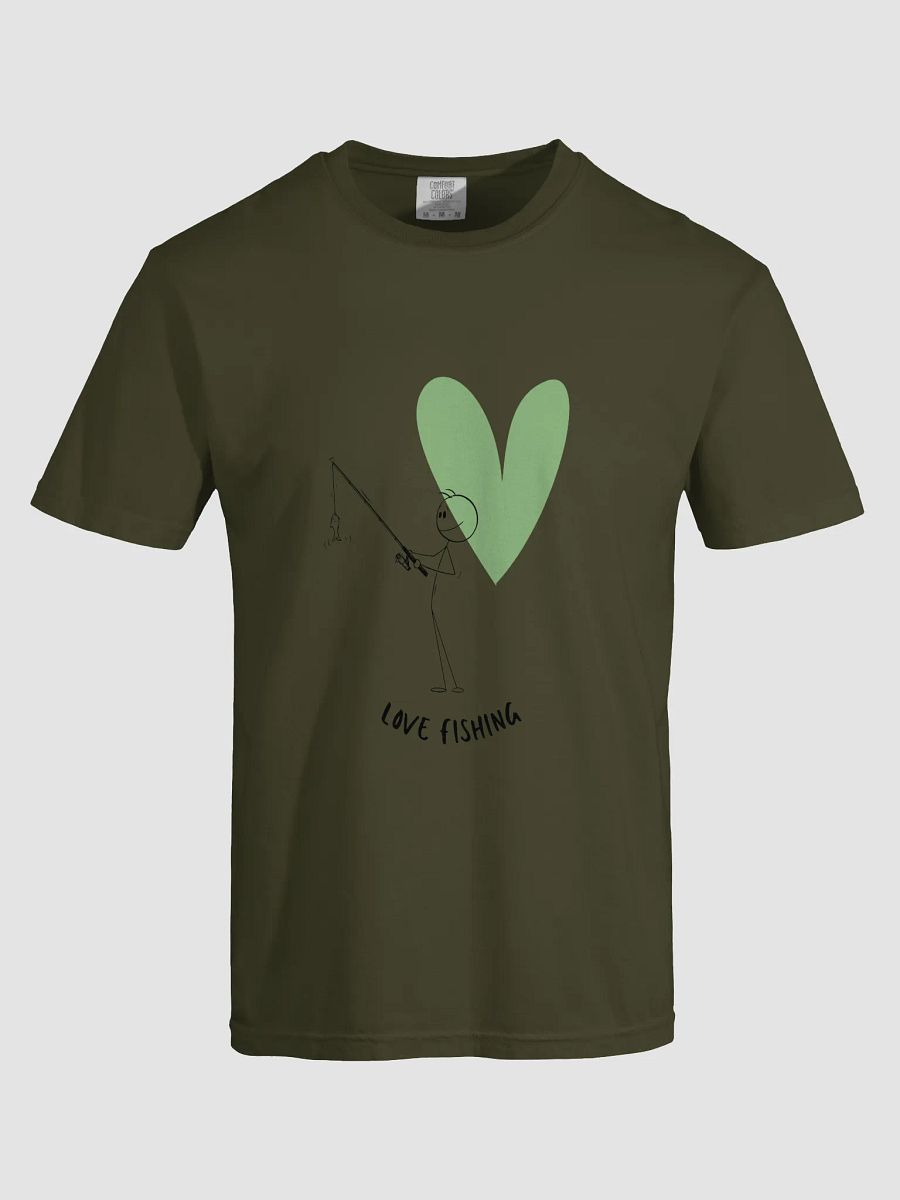 Love Fishing Heart Cartoon Heavyweight T-Shirt product image (62)