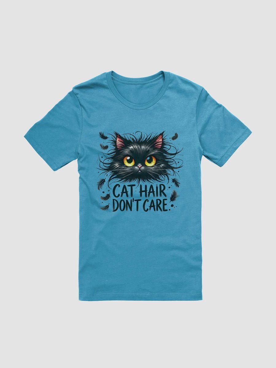 ‘Cat Hair Don’t Care’ Black Cat T-Shirt – Furry Fun Design for Cat Lovers product image (1)