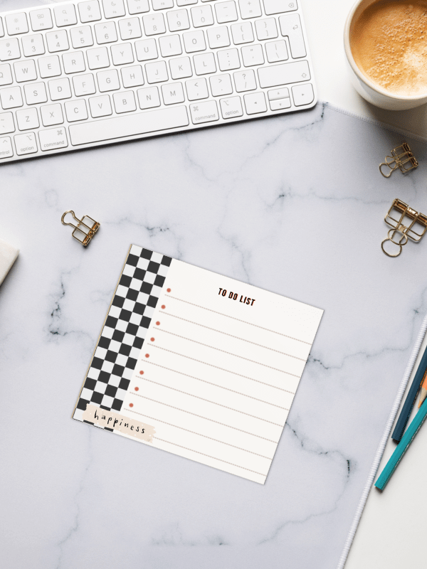 "Happiness" Checkered To-Do Notepad product image (2)