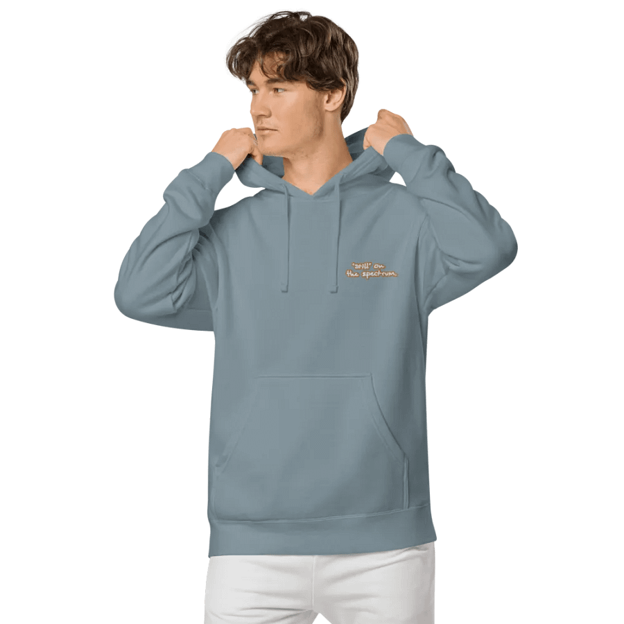 *still* on the spectrum (L.C. brown bubble design 2) embroidered pigment hoodie product image (6)