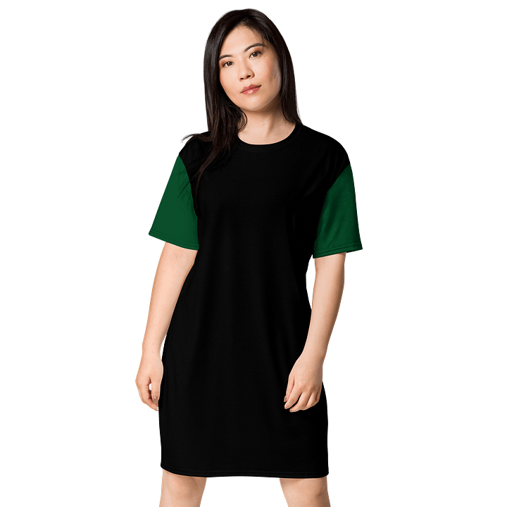 Midnight Veil Designs Black & Green Gothic T-Shirt Dress - Sizes 2XS-6XL product image (1)