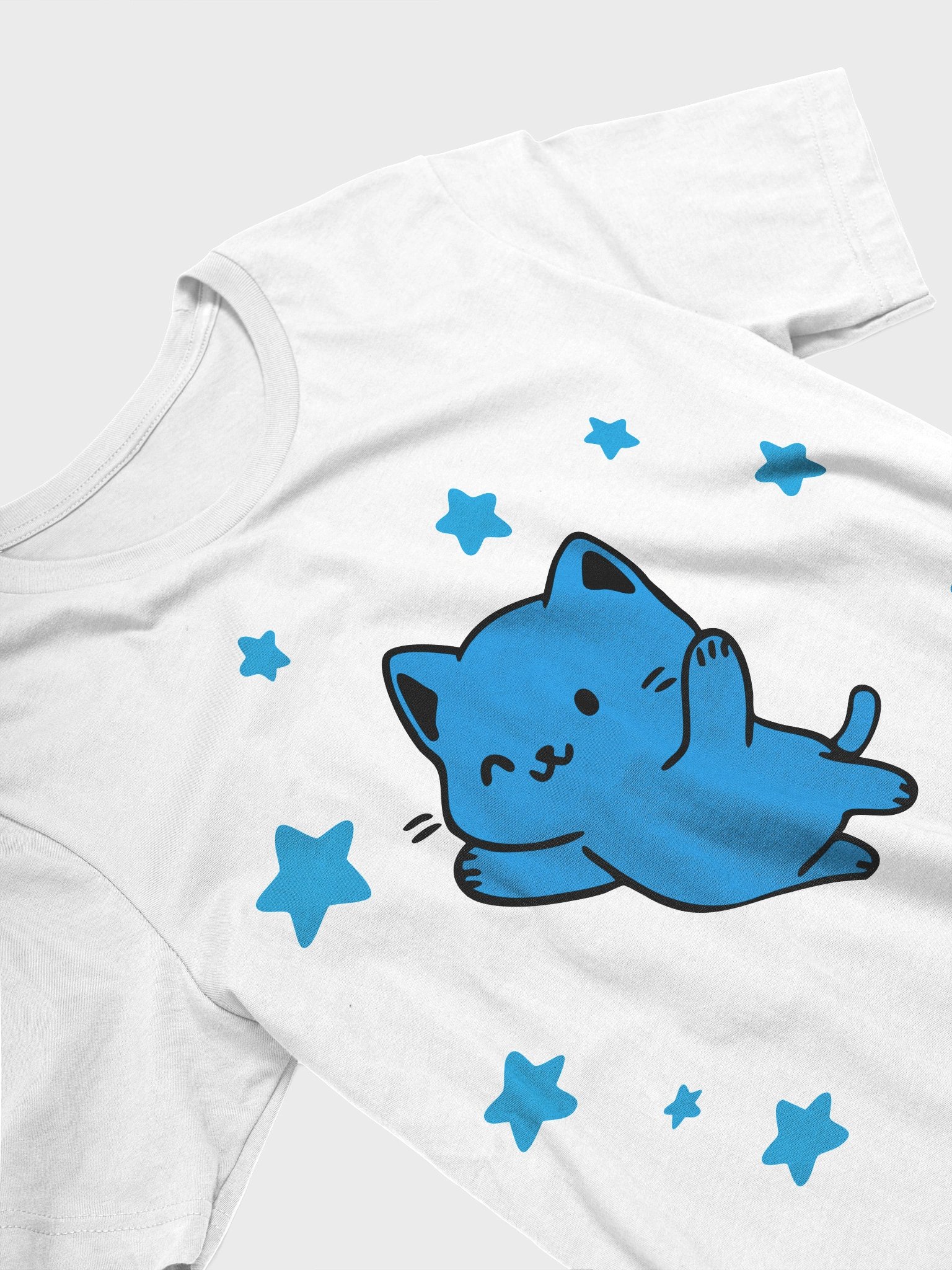 Chat bleu mignon kawaii avec étoiles product image (3)