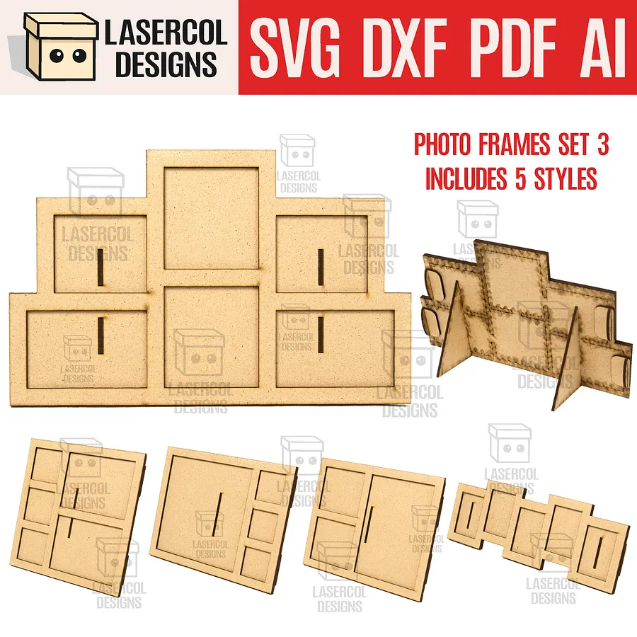Photo Frames Bundle (Set 1-2-3-4) - Laser Cut Files product image (5)