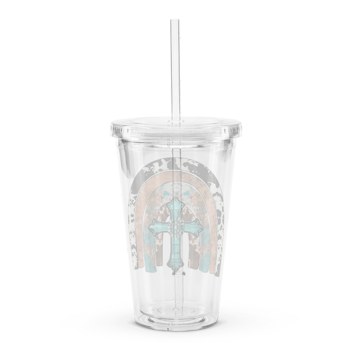 Jesus Rainbow Cowhide - Double Wall Clear Plastic Tumbler product image (2)
