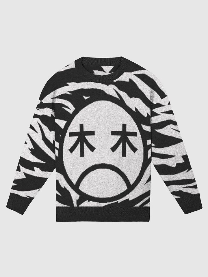 Chill Pill Kanji Frown Zebra Print Knit product image (5)