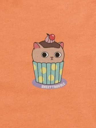 Sweet Trouble T-shirt, Cup Cake Cat (Left Chest and Back Prints) product image (3)