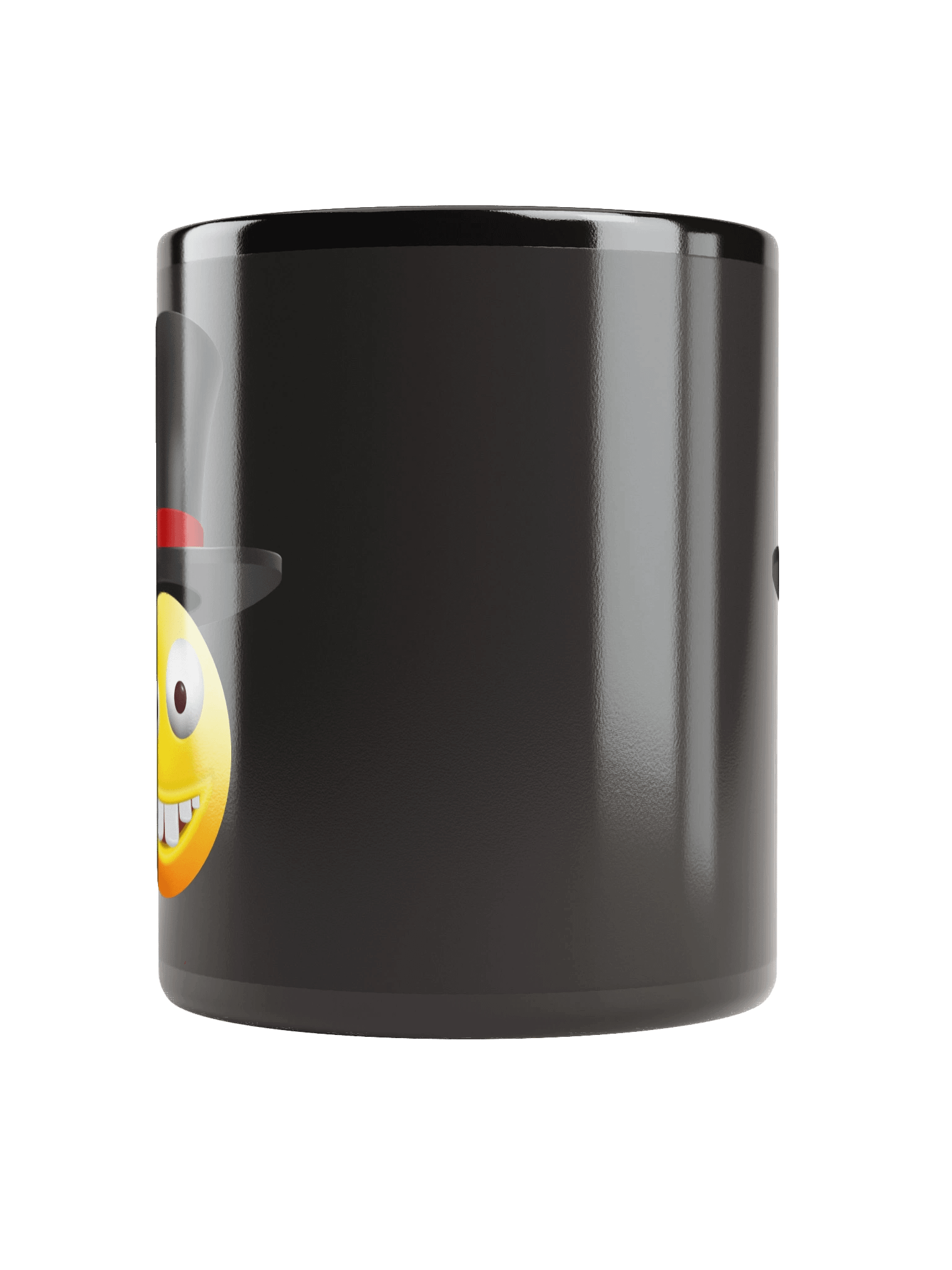 Funny Smiley Face with Top Hat Black Coffee Mug product image (6)