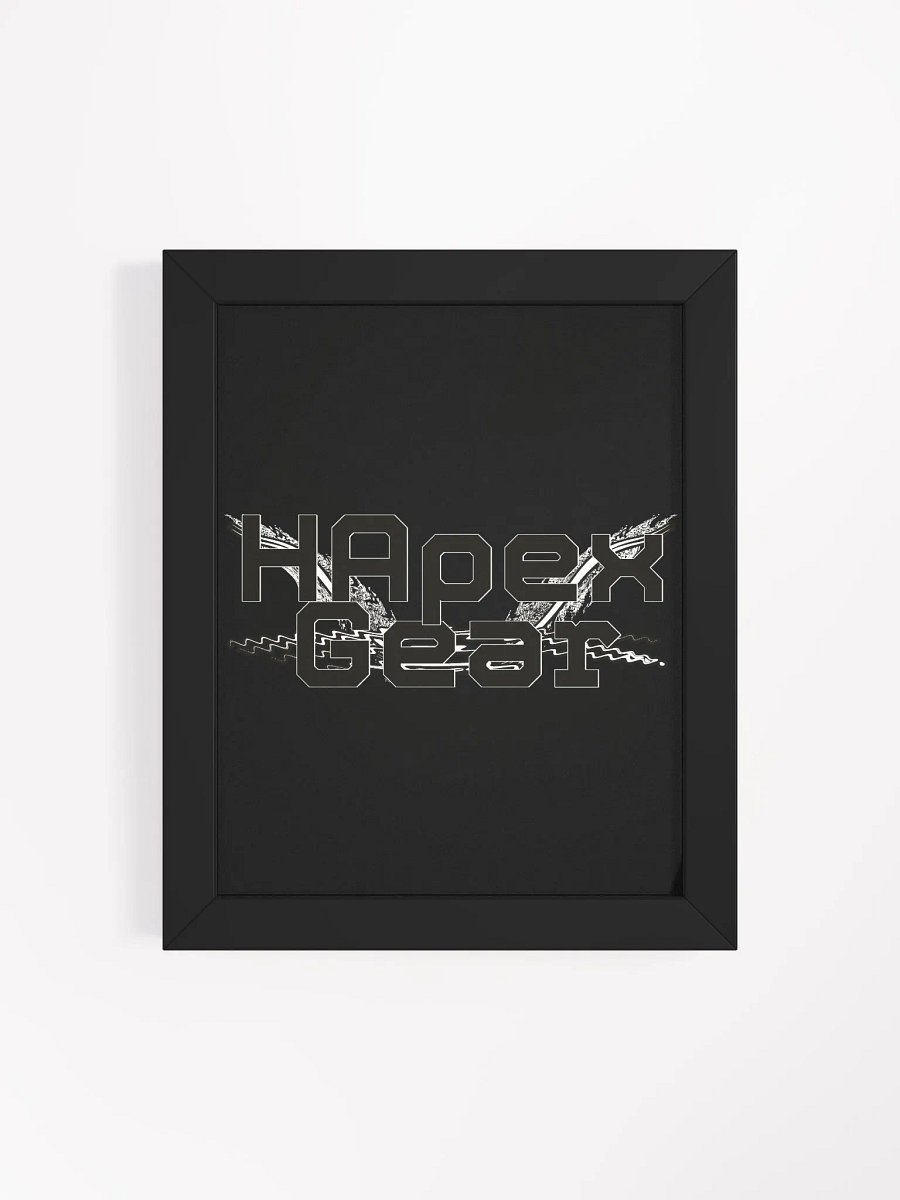 Framed - Black - High-Quality Matte Poster - Black HApex Gear White Logo product image (4)