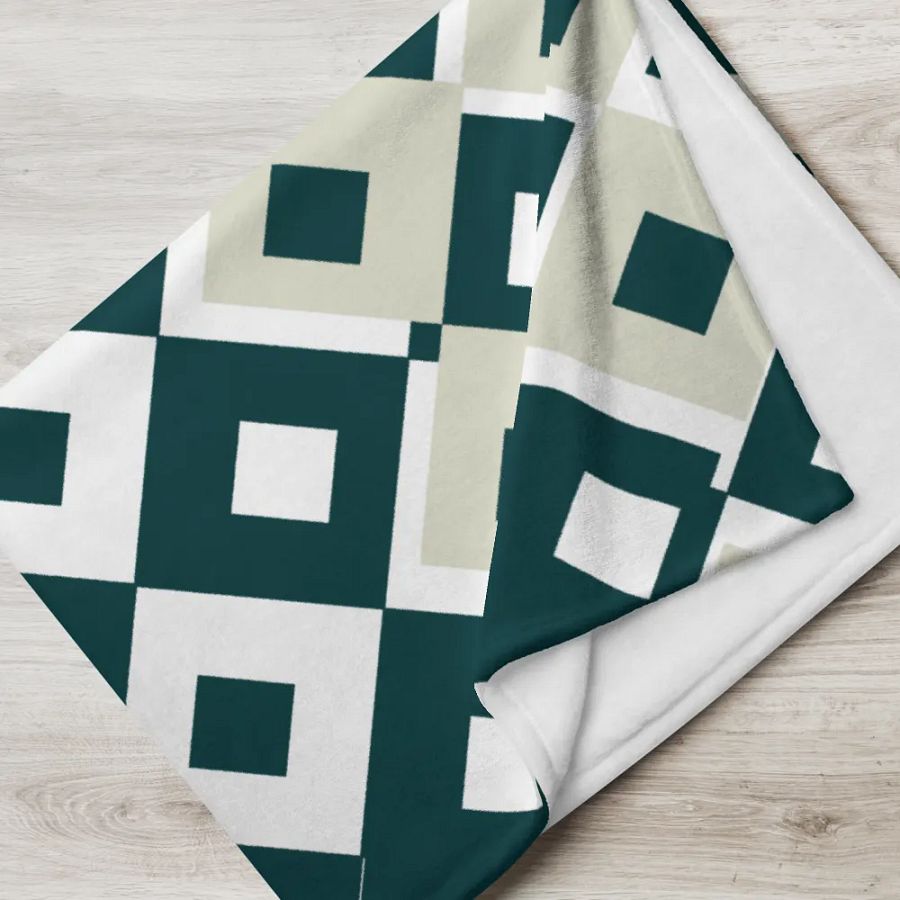 White-Green Pattern Throw Blanket product image (17)