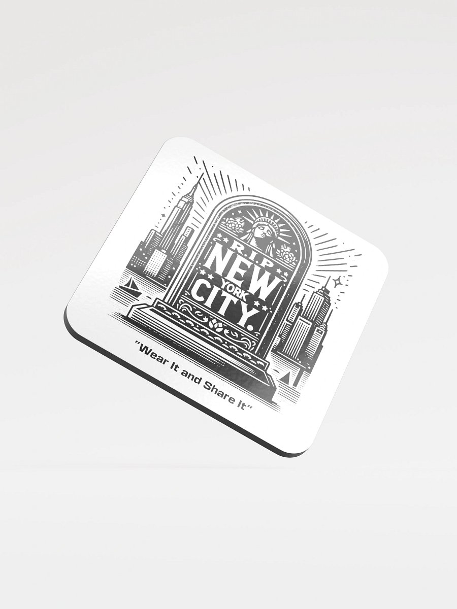 "RIP New York City" (B) glossed cork coasters product image (1)