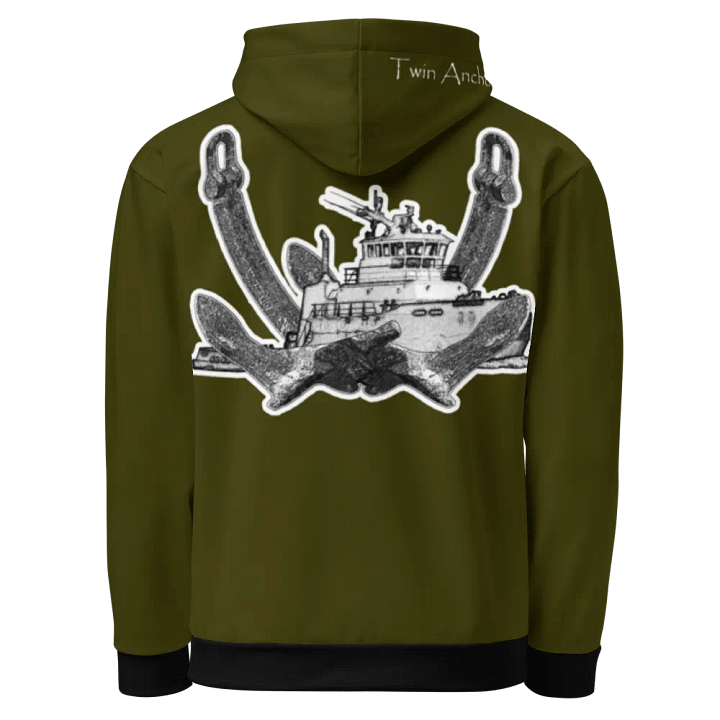 Green Twin Anchor Titan tug Hoodie product image (1)