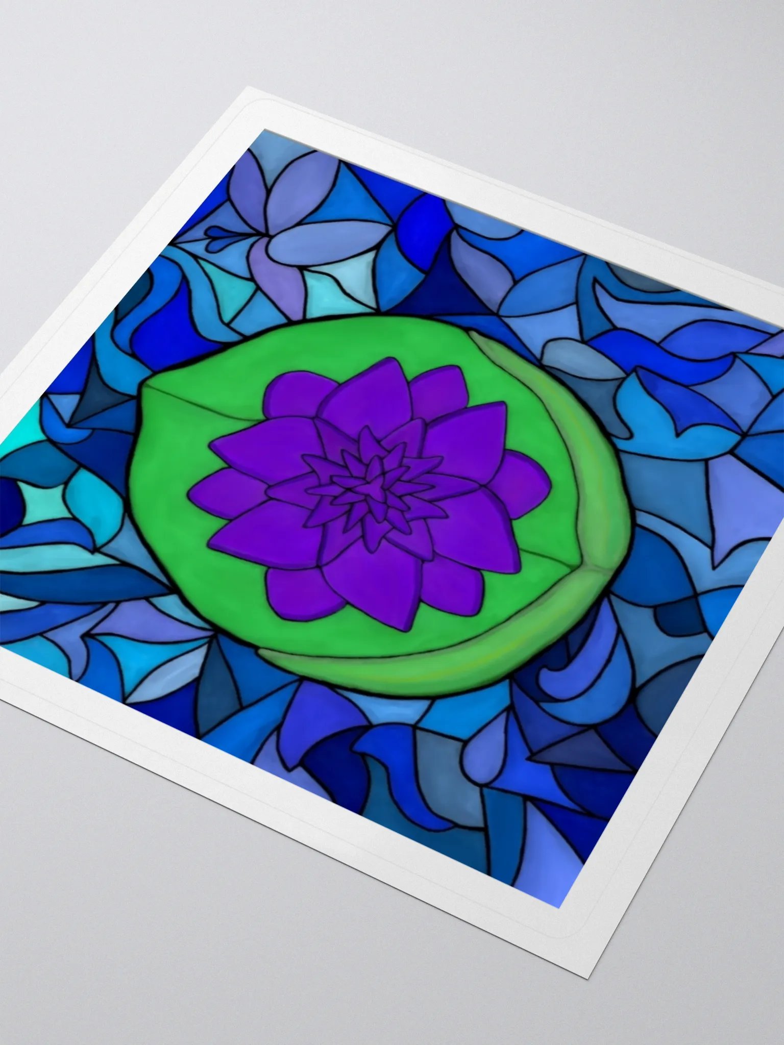 Purplish Blue Blooming Lilypad Kiss Cut Stickers product image (6)