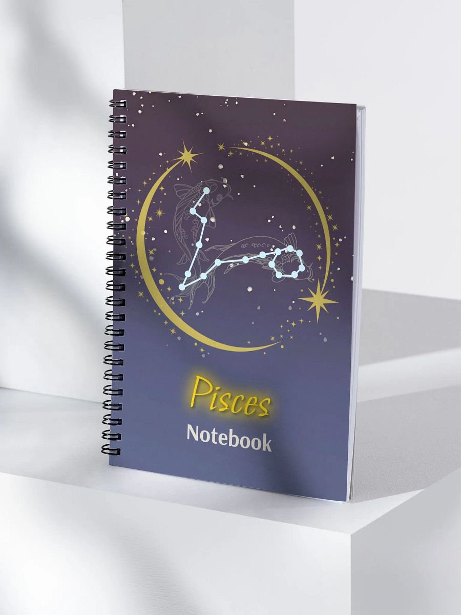 Personalized Pisces Zodiac Spiral Dotted Notebook Journal – Starry Constellation Gift for Astrology Lovers, Birthday, Valentine, Christmas, Horoscope, Celestial, Moon, Stars, Stationery, Sketching product image (4)