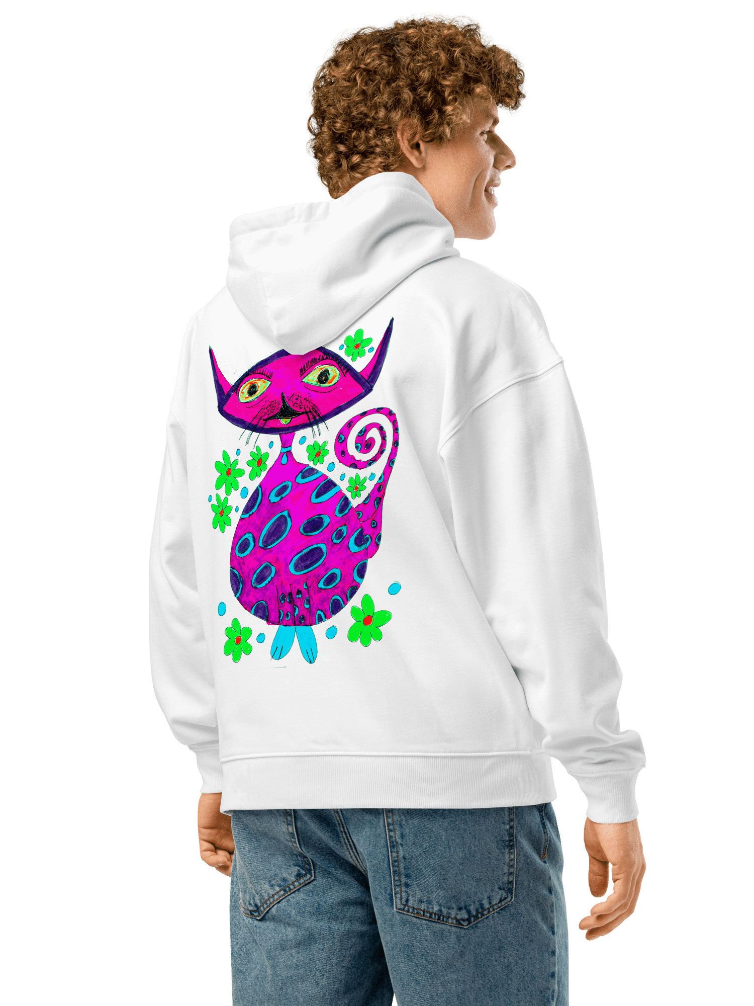 Abstract Cosmic Cat Unisex Hoodie product image (4)