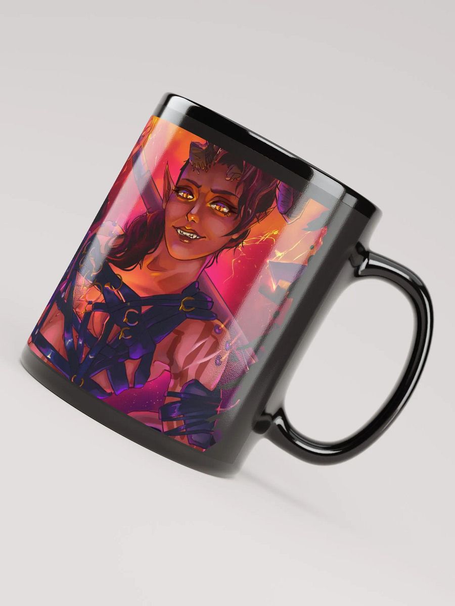 Fury of Avernus - Tiefling Barbarian - Black Ceramic Mug - Art by CosmicChroma product image (4)