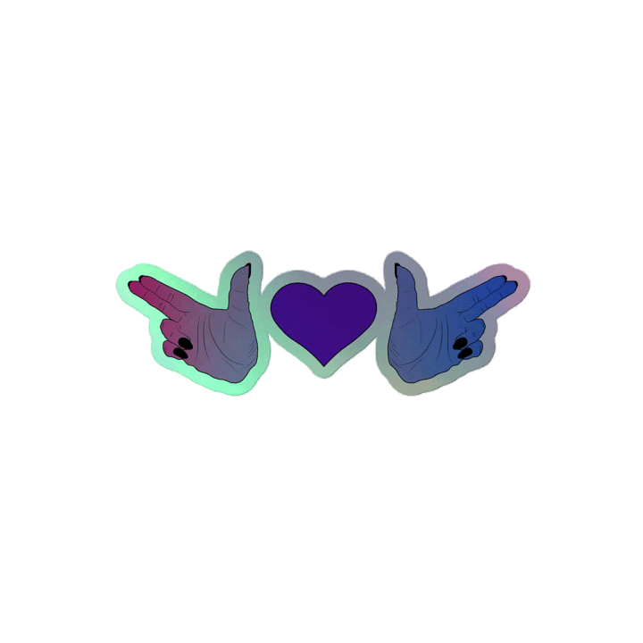 Finger Guns (bi flag) Holo Sticker product image (2)
