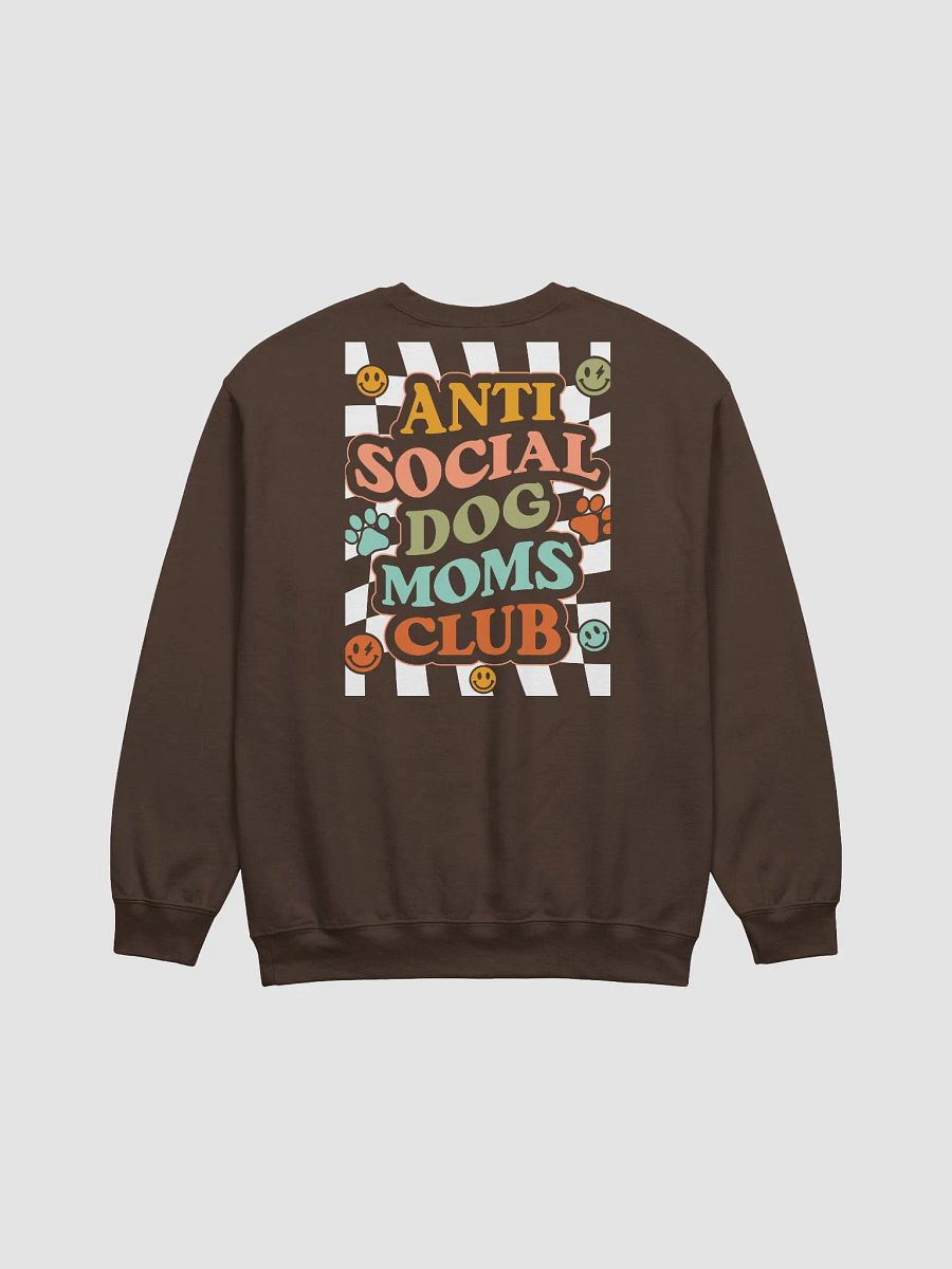 Anti Social Dog Moms Club Retro Checkerboard(Color) Sweatshirt | Funny Introvert Checkered Shirt for Dog Moms product image (4)