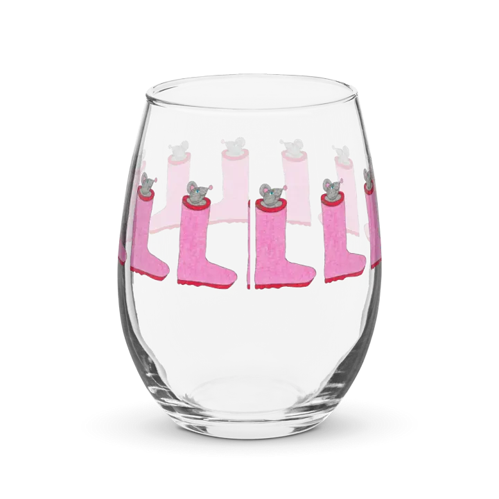 Rain boot mouse Stemless Wine Glass product image (2)