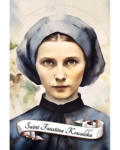 Saint Faustina Kowalska Patron Saint of Mercy, Divine Mercy Devotion, Matte Poster product image (1)