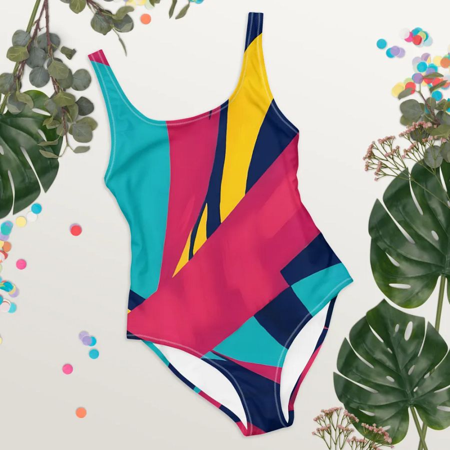 Abstract Lithographic Pattern Design one piece Swimsuit - V10 product image (8)