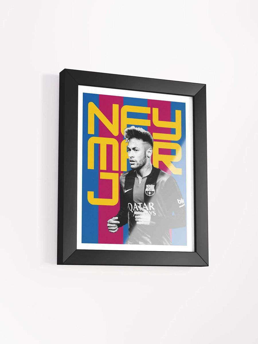 Neymar Jr BW Barcelona Name Art Framed Print product image (4)