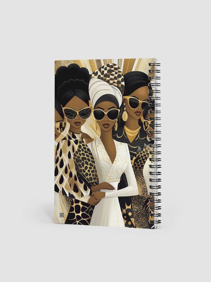 Elegant Gold & Black African Queens Notebook - Premium Lined Journal, Inspiring Black Female Empowerment, Perfect for Daily Reflections product image (2)