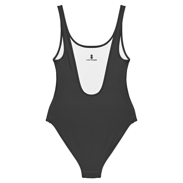 Off Black Deep Gray Solid Color Retro Inspired Women's One Piece Swimsuit product image (2)