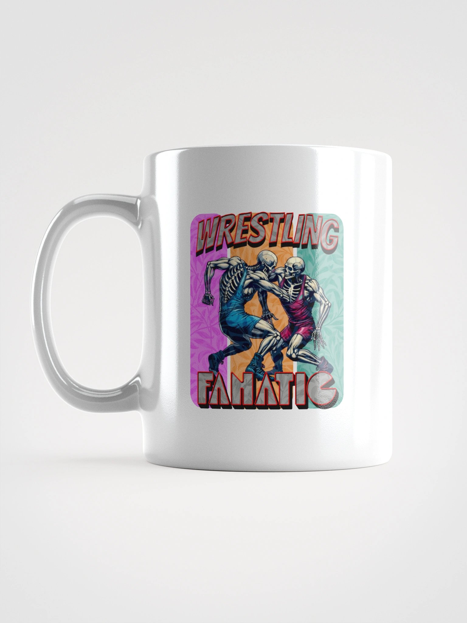 Wrestling Fanatic Skeleton Glossy White Mug product image (11)