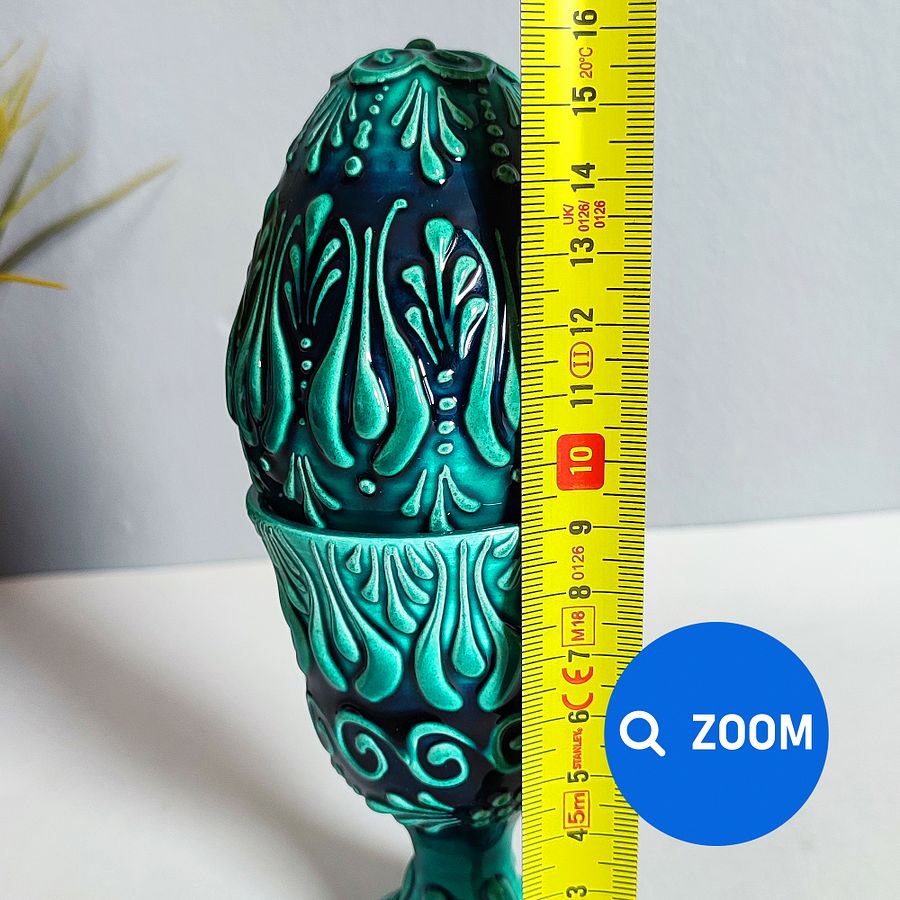 Ceramic turquoise Easter egg — handmade pottery, handmade ceramic, home decor, handmade gift, Turkish ceramic product image (9)