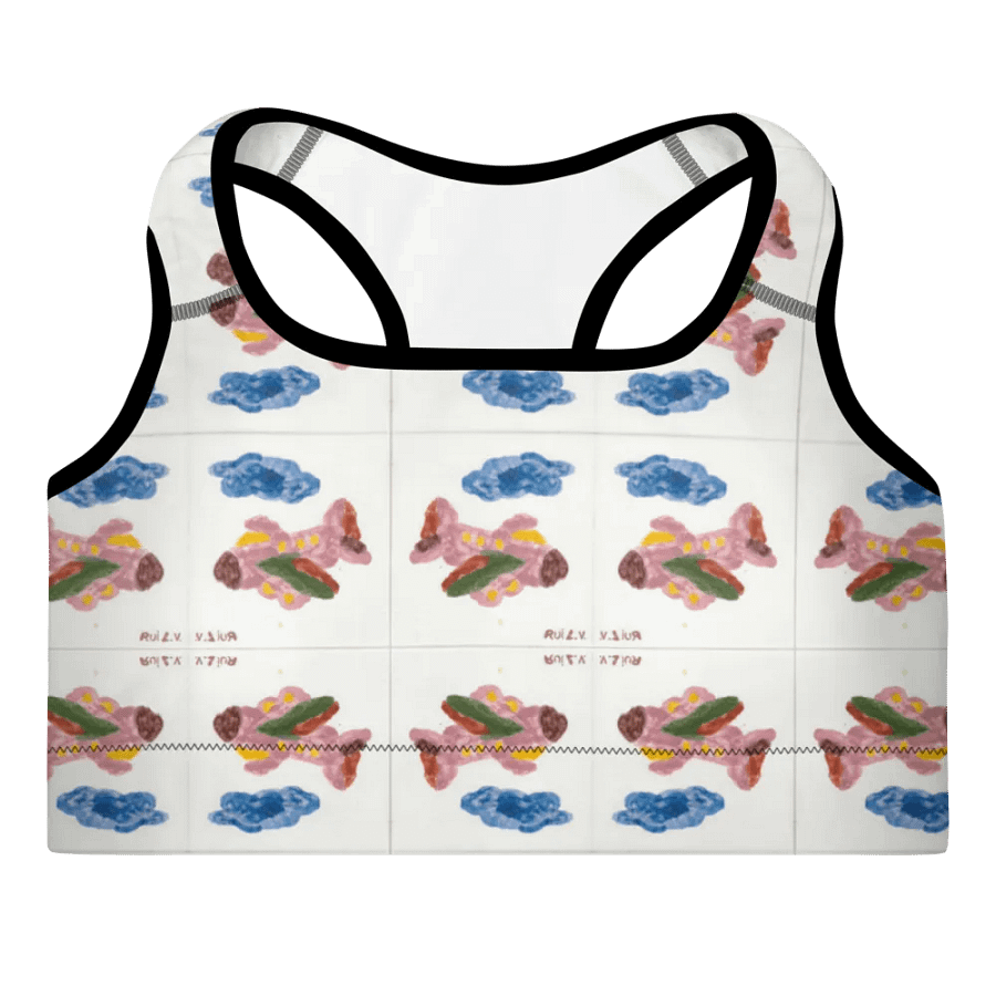 Kid Airplane (All-Over Print Padded Sports Bra) product image (4)